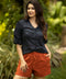 Blue Women Linen Shirt